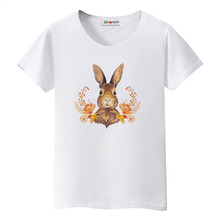Футболка BGtomato с милым Кроликом, летняя футболка для женщин, Повседневная Уличная одежда, Забавные топы, брендовая футболка 2024 - купить недорого