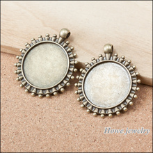 18pcs pendant  round  Cameo/Cabochon frame  Antique bronze  Pendant  European Style jewelry findings  41*36mm   A068 2024 - buy cheap
