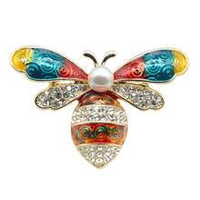 RHao New Multi Color Enamel pins animal brooches for Women Wedding Dress jewelry gifts Cute Bee Brooch pins hijab pins badges 2024 - buy cheap