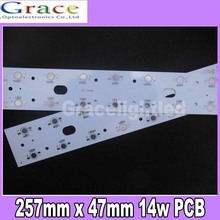 10pcs/lot 257mm x 47mm Aluminium PCB Circuit Board for 14pcs x 1W,3W,5W LED In Series 2024 - buy cheap