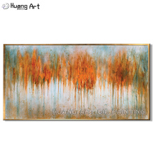 Modern Abstract Autumn Waves Oil Painting Artist Hand-painted High Quality Orange Landscape Oil Painting for Living Room Decor 2024 - buy cheap