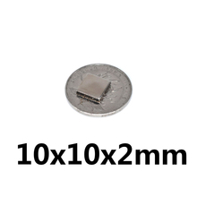 20pcs 10 x 10 x 2 mm N35 Super Strong Rare Earth Magnet Block Powerful Neodymium Magnet Fridge 2024 - buy cheap