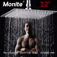 Monite-Cabezal de ducha cuadrado de acero inoxidable, tratamiento cromado, superfino, 12 pulgadas 2024 - compra barato