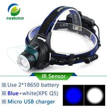 IR Sensor led Headlamp XM-L2 Headlight Micro USB Rechargeable head lamp waterproof Head Torch Flashlight 18650 fishing light led 2024 - buy cheap