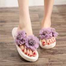 Summer Woman Shoes Platform bath slippers Wedge Beach Flip Flops High Heel Slippers For Women Brand Black EVA Ladies Shoes 2024 - buy cheap