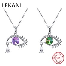 Lekani colar com pingente em forma de olho swarovski, colar feminino chique, pingente de prata s925 2024 - compre barato