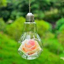 Прозрачный стеклянный в виде лампочки подвесная Ваза Бутылка Террариум гидропонный Свадебный декор 2024 - купить недорого