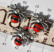 50PCS 8MM Enamel Spider Slide Charms Letters DIY Accessories Fit 8mm Wristband Belts Pet Dog Collars Phone Strips Keychain 2024 - buy cheap