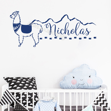 Personalized Custom name Llama Wall Sticker Alpaca Cartoon forest Mountains design Decals Baby Kids Room Nursery Art Decor EB646 2024 - buy cheap