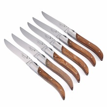 2/4/6/8/10pcs Laguiole style Dinner Knives Wooden Dinnerware Cutlery 8.25'' Rose Wood Handle Steak Knife Restaurant Flatware set 2024 - buy cheap