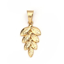 DoreenBeads Fashion 304 Stainless Steel Pendants Leaf Gold Color Jewelry DIY Charms Findings 43mm x 18mm( 6/8"), 1 Piece 2024 - buy cheap