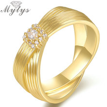 Mytys anel de casamento feminino, anel de 2 camadas com círculo duplo para presente r1157 2024 - compre barato