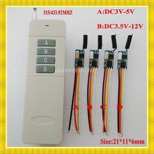 Mini transmissor receptor de luzes, controle remoto sem fio, 3.7v, 4.5v, 5v, 6v, 7v, 9v, 12v