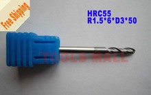 8pcs 3mm 2 Flutes Ball nose  Spiral Bit Milling Tools Carbide CNC Endmill Router bits hrc55 R1.5*6*D3*50 2024 - buy cheap