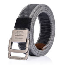 New Fashion Men Belt Stripe Outdoor Tactical Belt Man Double Ring Buckle Thicken Canvas Belts for Men Waistband Strap 2024 - buy cheap