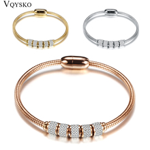 Drop shipping Fashion Woman Bracelet and Bangles With Magnetic Clasp Women Stainless Steel Bracelet Bangles Jewelry Wholesale 2024 - buy cheap