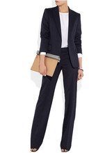 Mulheres Mulheres de Negócios Ternos Jacket + Pants Marinha Calças Terninho Senhoras Formais Pant Ternos Feminino Estilo Escritório Uniforme 2024 - compre barato