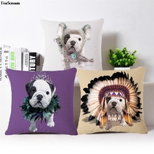 French Bulldog Cushion Cover Home Decor Scandinavian Style Decorative Pillows Case Velvet Throw Pillows Cover For Sofa 45x45cm 2024 - купить недорого