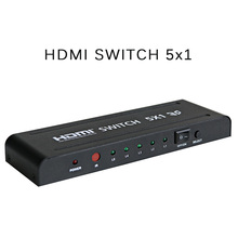 Conversor hdmi de áudio e vídeo 3 d1080p, interruptor hdmi 5 em 1 com controle remoto ir para pc, dvd, xbox, projetor, ps3 4 2024 - compre barato