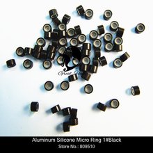 Black color Aluminum Silicone Micro Ring/ Beads/ Links for Hair Extension 3000pieces/Lot 2024 - buy cheap