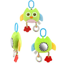 Cute Baby Toys Crab/Owl Rattles Plush Food-graded BPA Teether Toys Distorting Mirror Baby Hanging Strollers Bell Ring Toys Gift 2024 - buy cheap