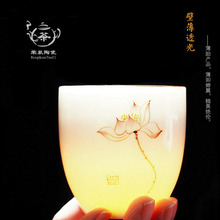 Dehua copo mestre da porcelana branca pintada à mão, conjunto de chá de cerâmica com flores 2024 - compre barato
