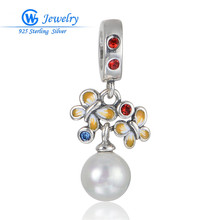 Abalorio de perlas de concha, colgante de cristal de Plata de Ley 925, apto para pulseras y collares Gw, joyería de moda S375H20 2024 - compra barato