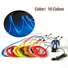 High quality 2.3mm-skirt 3Meter 10Color Aviation Flexible EL Wire LED Strip Neon Light Input voltage DC-5V By USB Driver 2024 - buy cheap