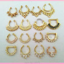 Punk Fake Septum Clicker Ring Hoop Nose Ring Fashion Nose Piercing Stud Rose Gold Color Sort 2024 - buy cheap