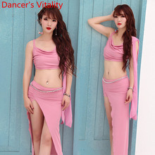 New Belly Dancing Clothes Professional Split 2Colors Sleeveless Top Skirt 2pcs Women Indian Oriental Dance Performaner Costume 2024 - buy cheap