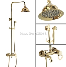 Rain Shower Faucet Set with Handheld Shower Head /Bathroom Wall Mounted Single Handle  Bathtub Gold Color Brass Mixer Tap Wgf406 2024 - buy cheap