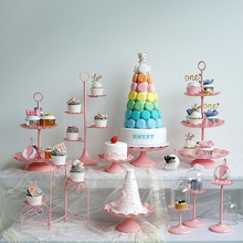 SWEETGO-soportes de pastel rosa, bandeja para Cupcake, proveedor de artículos para cumpleaños, mesa de postre, decoración del hogar 2024 - compra barato