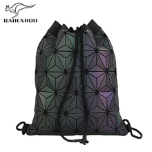 Badenroo Women Small Backpack Female Luminous Geometric Backpack For Teenage Girls Drawstring Diamond Sequin Bagpack Rucksack 2024 - buy cheap