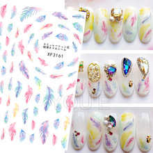3D Feather Nail Sticker for Manicure Design Decals Fashion Nail Art Sticker Decoration Back Glue Adhesive Sticker on Nails Set 2024 - buy cheap