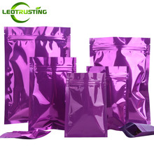 Глянцевые фиолетовые плоские мешочки из алюминиевой фольги с застежкой-молнией, теплоизоляционные пакеты для запечатывания, мешочки для кукол, кофе, шоколада, 100 шт. 2024 - купить недорого