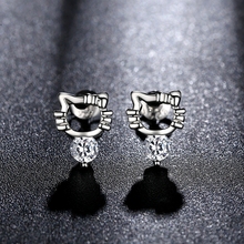 Fashion Jewelry Luxury Sliver  Earring for women kitty  cute Fashion silver Plated earrings DXVUDOXV 2024 - buy cheap