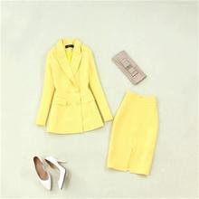Женский костюм с высокой талией, модный желтый костюм с высокой талией + сумка на весну/лето 2024 - купить недорого