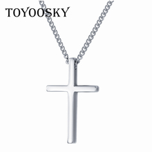 New Polished Religion Cross Necklaces & Pendants Vintage Real 925 Sterling Silver Jewelry Best Friend Gifts 2024 - buy cheap