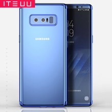 Iteuu tpu claro galvanoplastia caixa do telefone para samsung galaxy note 8 casos ultra-fino macio transparente capa traseira escudo de luxo 2024 - compre barato