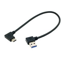 Reversible USB 3.1 USB-C Angled to 90 Degree Left Angled A Male Data Cable for Tablet & Mobile Phone 2024 - купить недорого