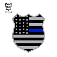 EARLFAMILY 13cm X 11.1cm Blue Line Stickers Decal Badge 2nd Amendment Gun Control Permit 2A Law Enforcement USA Flag 2024 - buy cheap