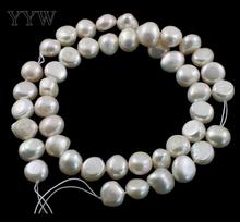 Perlas naturales de agua dulce de alta calidad de 8-9mm de 100%, perlas sueltas blancas barrocas para collar DIY, fabricación de joyería 2024 - compra barato