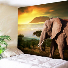 Indian Elephant Tapestry Wall Hanging Sunrise and Sunset Nature Animals Decorative Wall Tapestries Bohemian Sleeping Tapestry 2024 - buy cheap