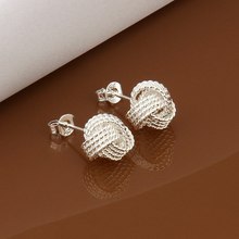 Free Shipping!!Wholesale 925 jewelry silver plated  Earring,silver plated Fashion Jewelry,Fashion Tennis Earrings SMTE013 2024 - buy cheap