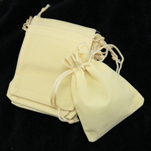 100pcs/lot 7x9cm (2.7"x3.5") Beige Velvet Bag Cute Drawstring Pouch Christmas Charms Jewerly Packaging Bags Small Gift Bag 2024 - buy cheap