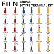 480pcs/BOX 30types Group Combine Boxed Terminal Cold Pressure Electrical Wire Crimp Kit Insulated Spade Butt Connectors Assorted 2024 - buy cheap