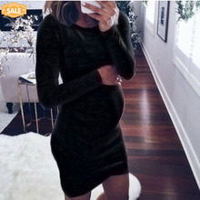 Solid Skinny  Maternity Dresses For Pregnant Women Clothes Long Sleeve Pregnancy Dresses Vestidos Gravidas Maternity Clothing 2024 - buy cheap