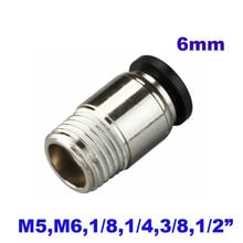 10pcs a lot 6mm M5 1/8 1/4 3/8 1/2 inch BSP straight pneumatic pu hose tube air valve fitting POC Round solenoid valve connector 2024 - buy cheap