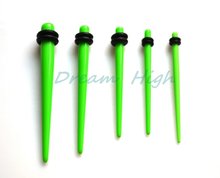 Frete grátis-conjunto de expansor expansor de brincos cor verde para ouvidos, brincos de alongamento e piercing taper 1.6-4mm 2024 - compre barato