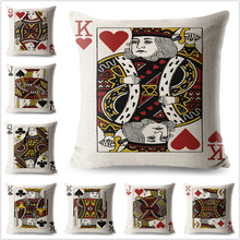 Poker King-funda de almohada con estampado decorativo, funda de cojín para sofá, hogar, habitación de niños, 100% poliéster 2023 - compra barato
